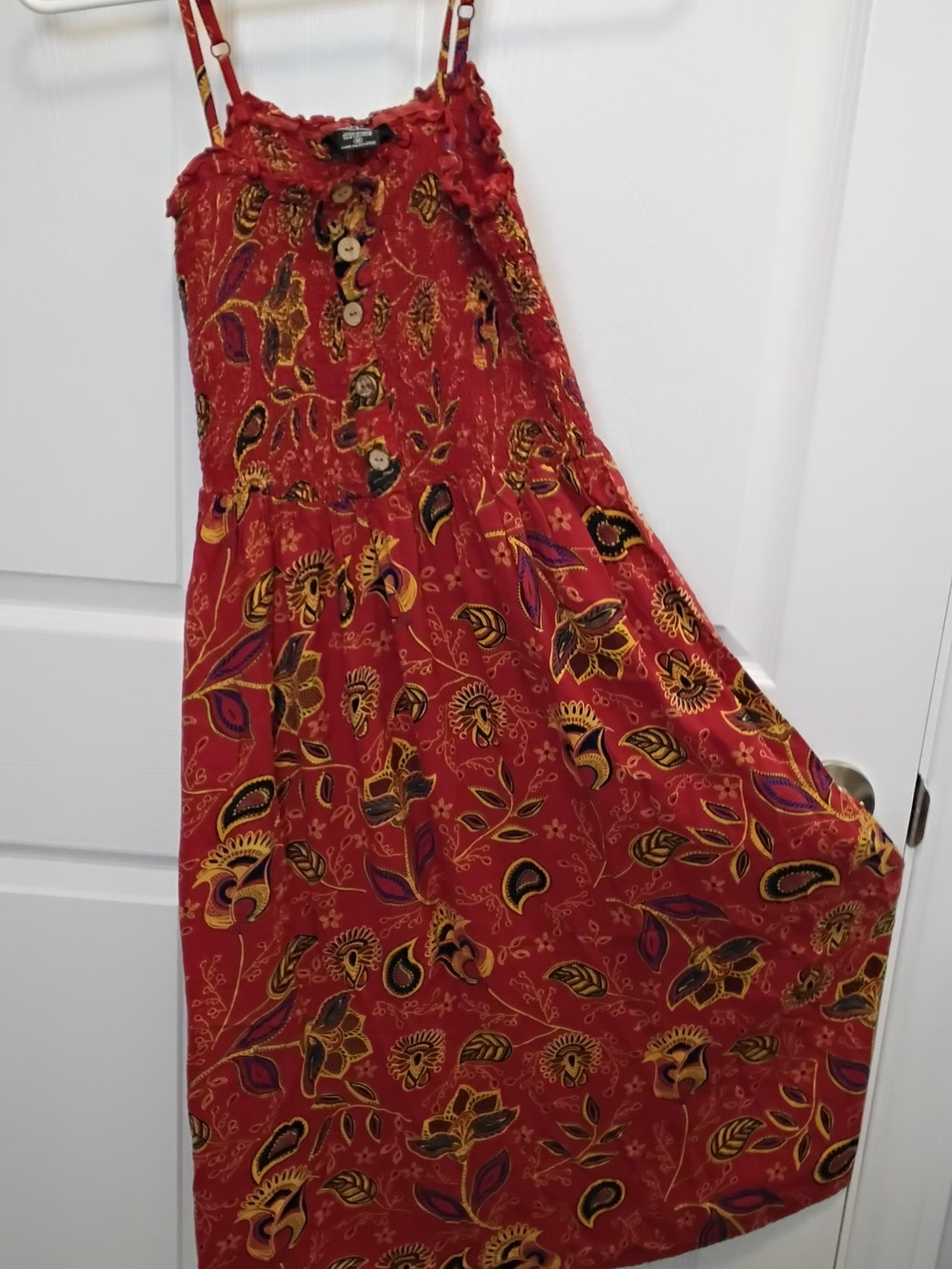 Angie Red Floral Button-Front Dress